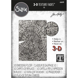 Tree Rings  Sizzix 3D Texture Fades Embossing Folder By Tim Holtz