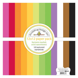 Farmers Market - Doodlebug Textured Double-Sided Cardstock 12"X12" 12/Pkg
