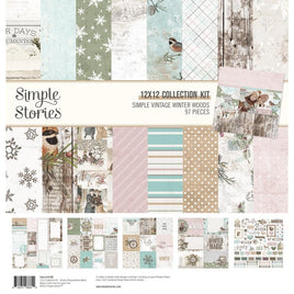Simple Vintage Winter Woods - Simple Stories Collection Kit 12"X12"