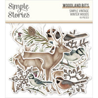 Woodland - Simple Vintage Winter Woods Bits & Pieces Die-Cuts 46/Pkg