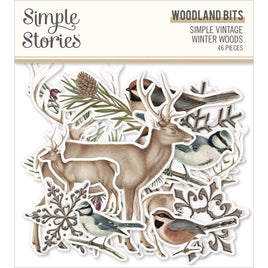 Woodland - Simple Vintage Winter Woods Bits & Pieces Die-Cuts 46/Pkg