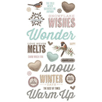 Simple Vintage Winter Woods Foam Stickers 49/Pkg