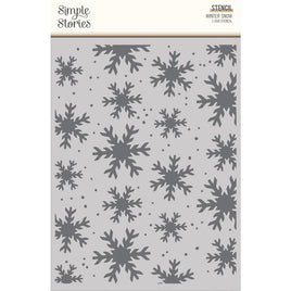 Winter Snow - Simple Vintage Winter Woods Stencil 6"X8"