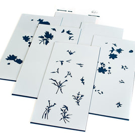 Whimsical Blooms Layering - Pinkfresh Studio Stencils 4"X9" 6/Pkg