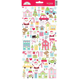 Candy Cane Lane Icons - Doodlebug Cardstock Stickers 6"X13"