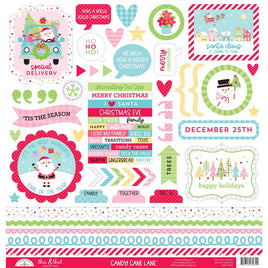 Candy Cane Lane - Doodlebug This & That Cardstock Stickers 12"X12"