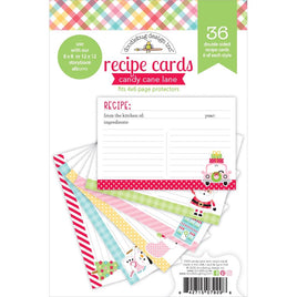 Candy Cane Lane, 6 Designs/6 Each - Doodlebug Double-Sided Recipe Cards 4"X6" 36/Pkg