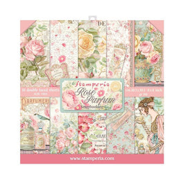 Rose Parfum, Stamperia Double-Sided Paper Pad 8"X8" 10/Pkg