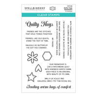 Quilty Hugs Sentiments - Spellbinders Clear Acrylic Stamps By Becca Feeken