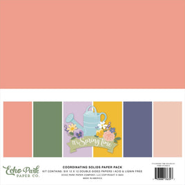 It's Spring Time, 6 Colors - Echo Park Double-Sided Solid Cardstock 12"X12" 6/Pkg