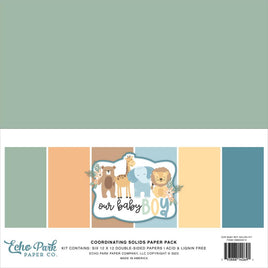 Our Baby Boy, 6 Colors - Echo Park Double-Sided Solid Cardstock 12"X12" 6/Pkg