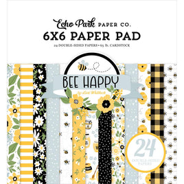 Bee Happy - Echo Park Double-Sided Paper Pad 6"X6" 24/Pkg