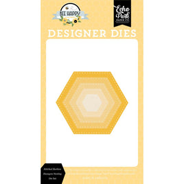 Stitched Beehive Hexagon, Bee Happy - Echo Park Dies