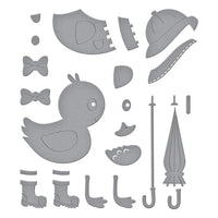 Duck W/Umbrella- Showered In Love Spellbinders Etched Dies