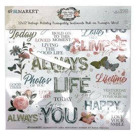 Sentiments - Vintage Artistry Tranquility Rub-Ons 12"X12" 1/Sheet
