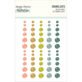 Wildflower Enamel Dots Embellishments  60/Pkg
