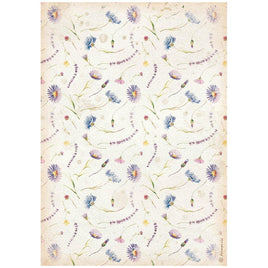 Create Happiness Welcome Home Flowers - Stamperia Rice Paper Sheet A4