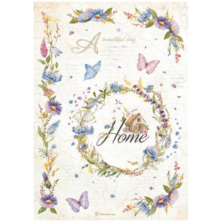 Create Happiness Welcome Home Garland - Stamperia Rice Paper Sheet A4