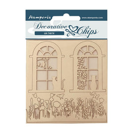Create Happiness Welcome Home Windows - Stamperia Decorative Chips 5.5"X5.5"