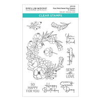 Four Petal Sweet Day Flowers - Spellbinders Clear Stamp Set