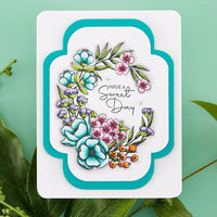 Four Petal Sweet Day Flowers - Spellbinders Clear Stamp Set