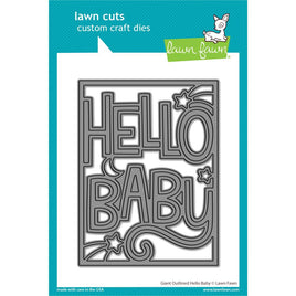 Giant Outlined Hello Baby - Lawn Cuts Custom Craft Die