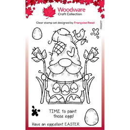Singles Egg Painting Gnome - Woodware Clear Stamps 4"X6"