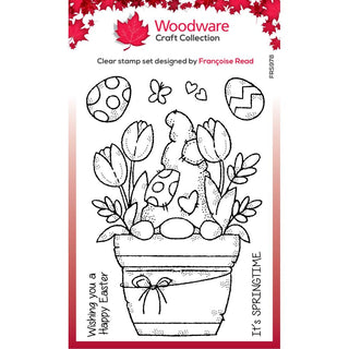 Singles Flower Pot Gnome - Woodware Clear Stamps 4