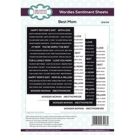 Best Mom - Creative Expressions Wordies Sentiment Sheets 6"X8" 4/Pkg