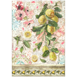 Blue Dream Lemons - Stamperia Rice Paper Sheet A4