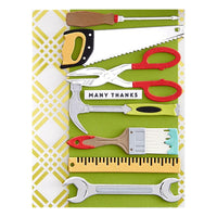 Toolbox Essentials- Tic Tac Toe Plaid - Spellbinders Glimmer Hot Foil Plate By Nancy McCabe
