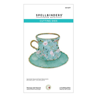 Teacup & Saucer -Victorian Garden - Spellbinders Etched Dies By Susan Tierney-Cockburn