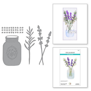 Mason Jar & Lavender -Victorian Garden - Spellbinders Etched Dies By Susan Tierney-Cockburn