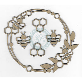 Bee Frame Set, 5/Pkg 1" To 6" - Scrapaholics Laser Cut Chipboard 2mm Thick