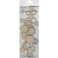 Hexagon Pieces, 3/Pkg 5.5"X2.5" - Scrapaholics Laser Cut Chipboard 2mm Thick