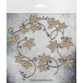 Vines, 3/Pkg 2" To 5" - Scrapaholics Laser Cut Chipboard 2mm Thick