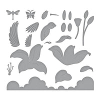 Hummingbird And Lily - Spellbinders Etched Dies By Bibi Cameron
