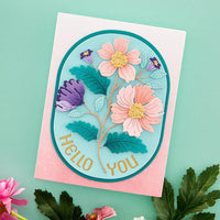 Stylish Oval Hello You Floral - Spellbinders Etched Dies From The Stylish Ovals Collection