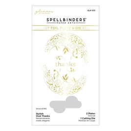 Stylish Oval Thanks - Spellbinders Glimmer Hot Foil Plate & Die From Stylish Ovals
