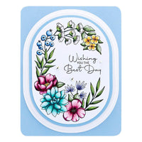 Stylish Oval Birthday Wishes - Spellbinders Clear Acrylic Stamps From The Stylish Ovals