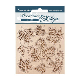 Magic Forest Leaves - Stamperia Decorative Chips 5.5"X5.5"