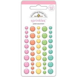Pastel Assortment - Doodlebug Sprinkles Adhesive Enamel Shapes