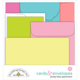 Pretty Kitty Assortment - Doodlebug Cards & Envelopes 12/Pkg