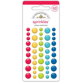 Primary Assortment - Doodlebug Sprinkles Adhesive Enamel Shapes