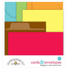 Doggone Cute Assortment - Doodlebug Cards & Envelopes 12/Pkg