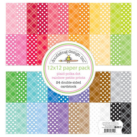 Candy Stripe-Sprinkles - Doodlebug Petite Prints Double-Sided Cardstock 12"X12" 24/Pk