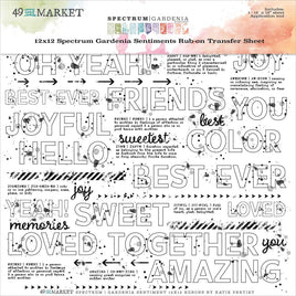 Sentiments - Spectrum Gardenia Rub-Ons 12"X12" 1/Sheet