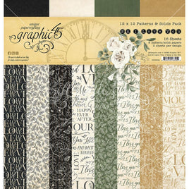P.S. I Love You Patterns/Solid - Graphic 45 Double-Sided Paper Pad 12"X12" 16/Pkg