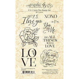 Graphic 45 P.S. I Love You Stamp Set