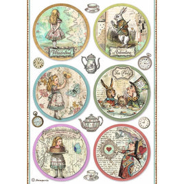 Alice Rounds - Stamperia Rice Paper Sheet A4